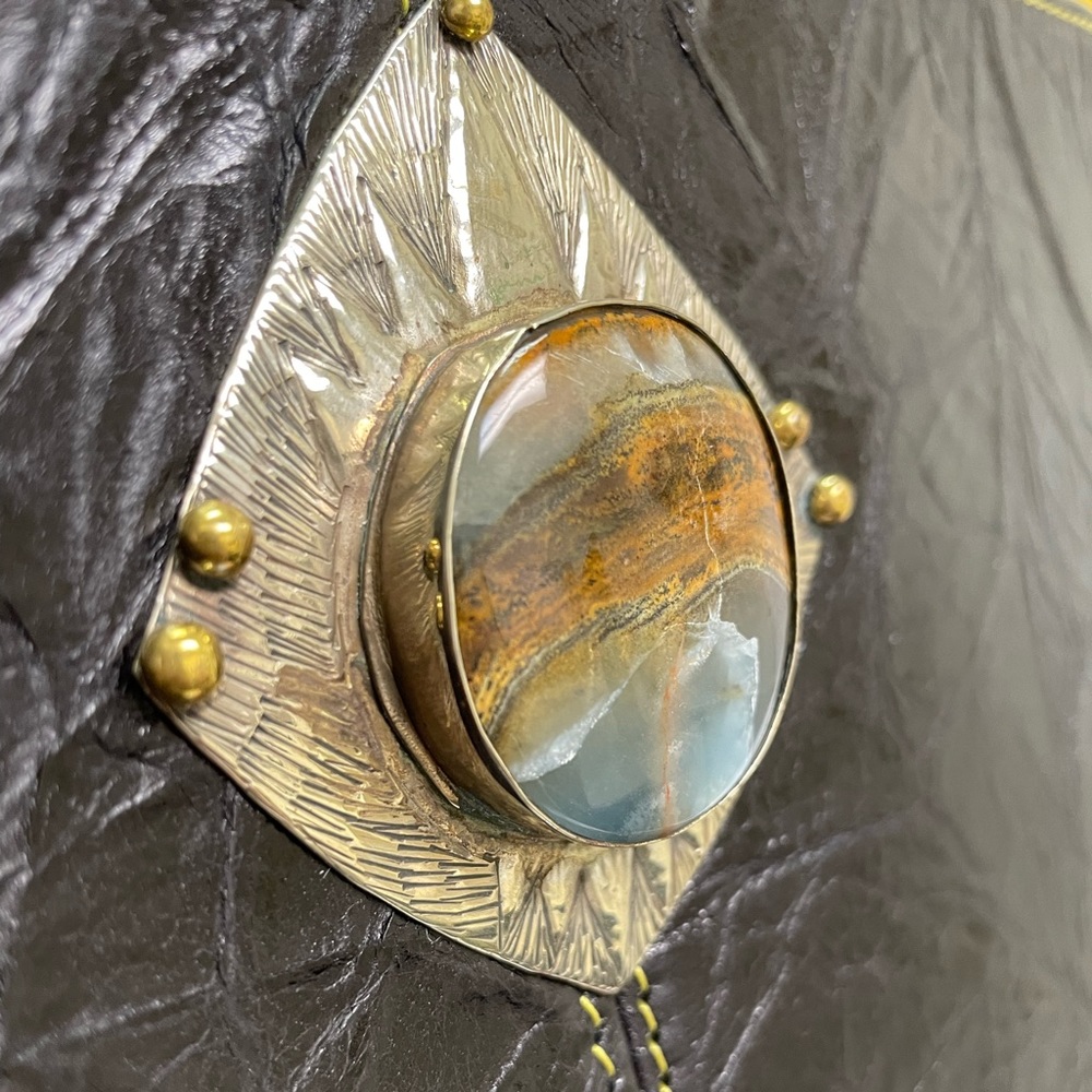 Unisex Italian leatherVintage NEW different piece of Art made as a BAG for you